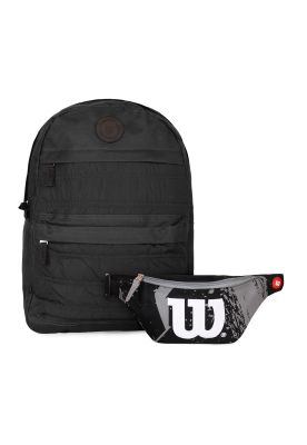 Pack Wilson mochila Kansas negra + banano Oslo negro
