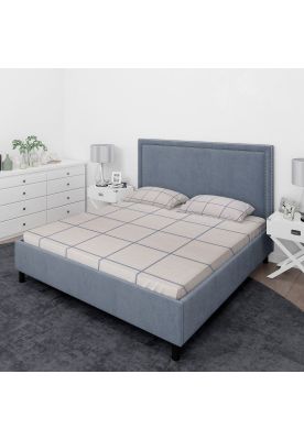 Juego de sábanas Nautica 4 piezas microfibra 2 plazas diseño a cuadros blanco