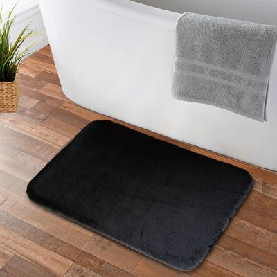 Imagen 2 del producto Alfombra de baño Nautica ultra suave 40x60cm negra