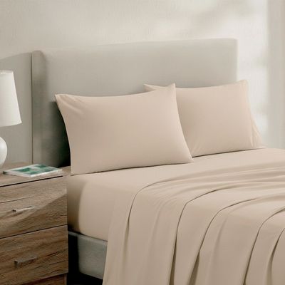 Imagen 2 del producto Juego de sábanas Nautica 4 piezas microfibra 2 plazas beige