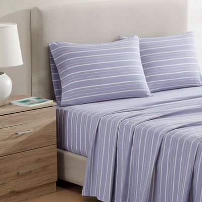 Imagen 2 del producto Juego de sábanas Nautica 4 piezas microfibra 2 plazas lineas azules