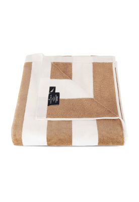 Toalla de playa Nautica 100% Algodón 163x81 diseño rayas beige