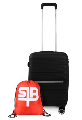 Maleta cabina Xpos negra + morral de regalo Swiss Bag
