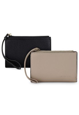 2 Billeteras de mujer Adara negra y beige Carven