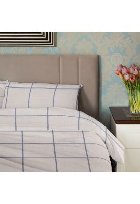 Juego Sábanas Nautica 3piezas microfibra 1,5 Plazas diseño a cuadros blanco