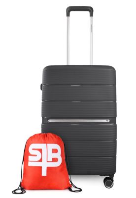 Maleta mediana Xpos gris + morral de regalo Swiss Bag