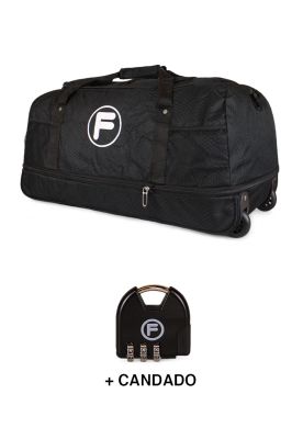 Bolso L Kong negro enrollable con ruedas 80 ltrs + Candado F la Maleta de Chile