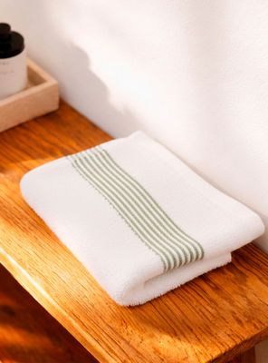 Imagen 1 del producto Toalla de mano MAV Nautica 100% algodón alta calidad blanca-verde