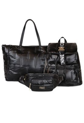 Pack Bolso + Mochila + Banano negro Pipertote Kenneth Cole