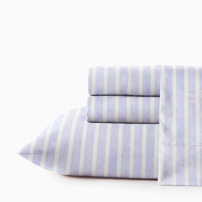 Juego de sábanas Nautica 4 piezas microfibra 2 plazas lineas celeste