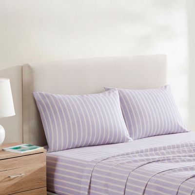 Imagen 2 del producto Juego de sábanas Nautica 4 piezas microfibra 2 plazas lineas celeste