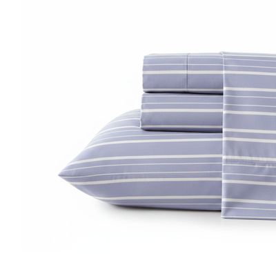 Juego de sábanas Nautica 4 piezas microfibra king lineas azules