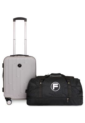 Maleta de cabina Flip gris + Bolso enrollable Goliat 80lts F