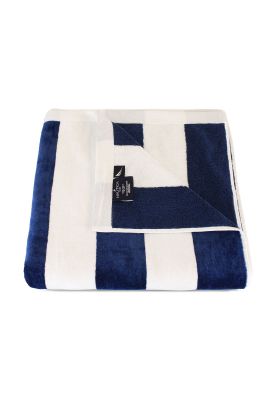 Toalla de playa Nautica Home 100% Algodón 163x81 diseño rayas azul marino