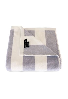 Toalla de playa Nautica 100% Algodón 163x81 diseño rayas gris