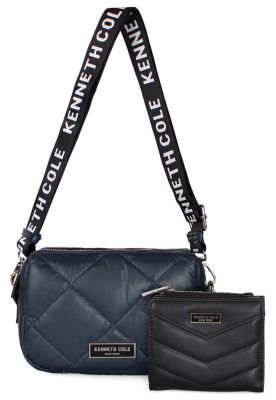 Cartera acolchada Peyton + billetera Abella azul Kenneth Cole