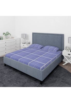 Juego de sábanas Nautica 4 piezas microfibra 2 plazas diseño a cuadros azul