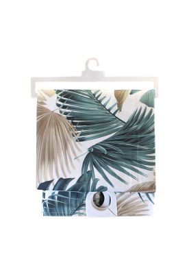 Imagen 2 del producto Set para baño Nautica Home Cortina+Alfombra+cesta diseño hojas tropicales