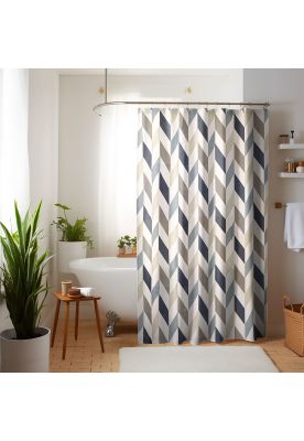 Cortina para baño Nautica poliéster 180x180cm diseño multicolor