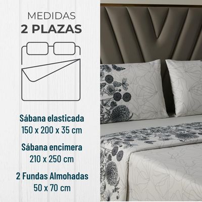 Imagen 2 del producto Juego Sabanas Ultra Suave Casatua 2 PlazasDiseño 4