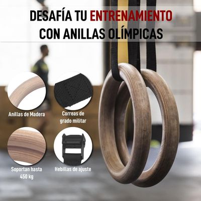 Imagen 2 del producto Anillas Olímpicas Madera Fitnics Calistenia Crossfit 2 unids
