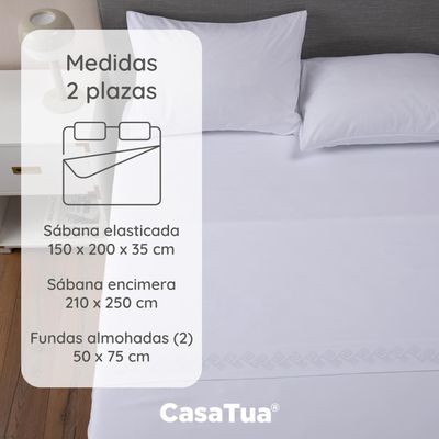 Imagen 2 del producto Sabanas 1800 Hotel CasaTua Ultra Suaves Bordadas 2 Plazas
