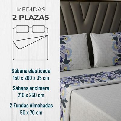 Imagen 2 del producto Juego Sabanas Ultra Suave Casatua 2 PlazasDiseño 1