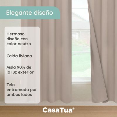 Imagen 2 del producto Cortina Blackout Casatua 2 Paños 140x220cm Aislante