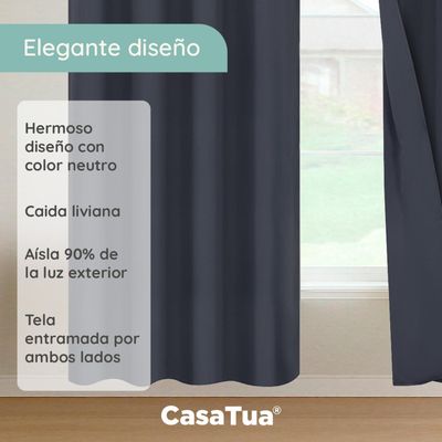 Imagen 2 del producto Cortina Blackout Casatua 2 Paños 140x220cm Aislante