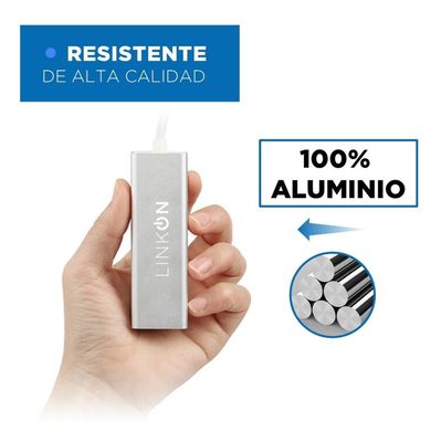 Imagen 2 del producto Adaptador Usb c a Rj45 Linkon Lan Ethernet 10/100/1000 Mbps