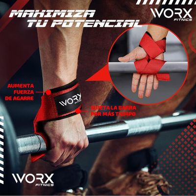 Imagen 2 del producto Straps Correas Levantamiento Worx Pesas Gym Gimnasio Set 2