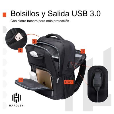 Imagen 2 del producto Mochila Notebook Impermeable Antirrobo Nylon Balistico