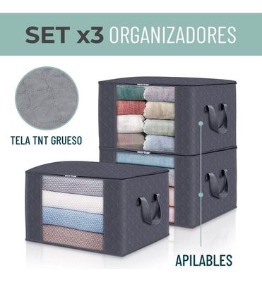 Imagen 2 del producto Bolsas Organizador Ropa CasaTua Set 3 Unids Almacenamiento