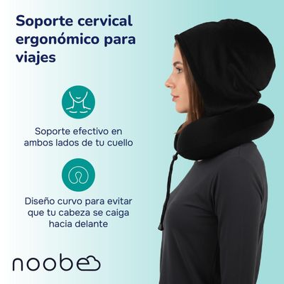 Imagen 2 del producto Almohada Viaje Noobe Cojin Cuello Memory Foam Funda Lavable