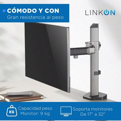 Imagen 2 del producto Soporte Brazo Monitor Flexible Linkon Escritorio Profesional