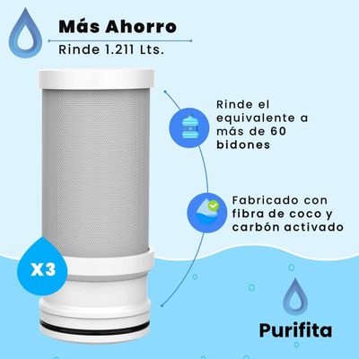 Imagen 2 del producto Purificador de Agua para Llave Grifo Purifita +Filtros Extra