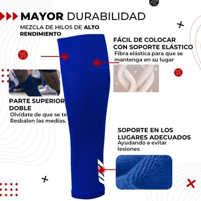 Imagen 2 del producto Medias Futbol Deportivas Sin Pie Pantorrillera Fitnics Set 2 Talla única azul