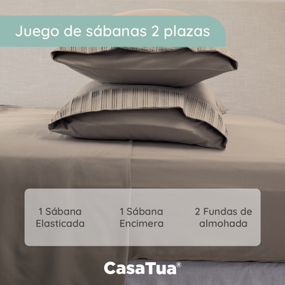 Imagen 2 del producto Sabanas Hotel Suave 1800 Casatua + 1 Funda Almohada 2 Plazas