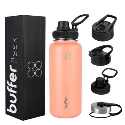 Botella Termica de Agua Acero Inox Buffer + Tapas 1L