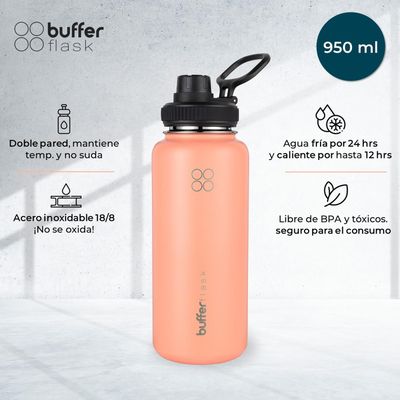 Imagen 2 del producto Botella Termica de Agua Acero Inox Buffer + Tapas 1L