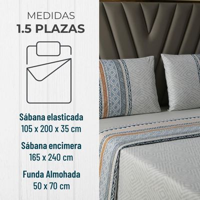 Imagen 2 del producto Juego Sabanas Ultra Suave Casatua 1.5 PlazasDiseño 3