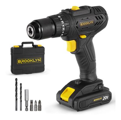 Taladro Inalambrico Percutor 20V +Bateria Mandril Metálico
