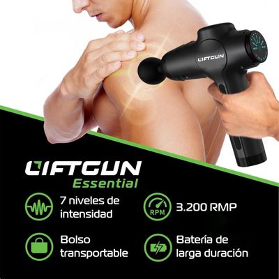 Imagen 2 del producto Masajeador Pistola de Masaje Liftgun LCD + Bolso + Cabezales
