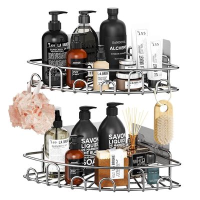 Esquinero Organizador Ducha Baño Adhesivo Set 2 Inoxidable