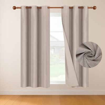 Cortina 100% Blackout 160x107 Casatua Look Lino Set 2 Paños