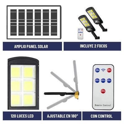 Imagen 2 del producto Foco Solar Maxwell Led Exterior Sensor Mov Set 2 Luz Cálida