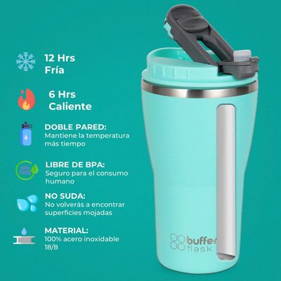 Imagen 2 del producto Vaso Termico Café 420ml Buffer Inox+Tapa