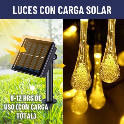 Imagen 2 del producto Guirnalda Solar Hada Gotas Maxwell 7m 30 Luces Led Navidad