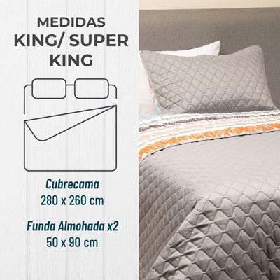 Imagen 2 del producto Cubrecama Cobertor Quilt Reversible fundas King y Super King