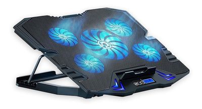 Base Ventilador Notebook Enfriador 5 Ventiladores Control Lcd
